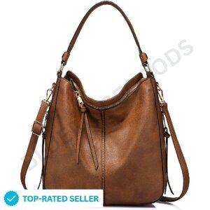Faux Leather Hobo Crossbody Bag Retro Large Shoulder Purse Designer Style
